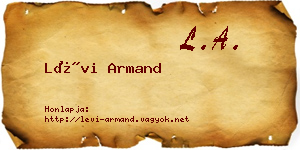 Lévi Armand névjegykártya